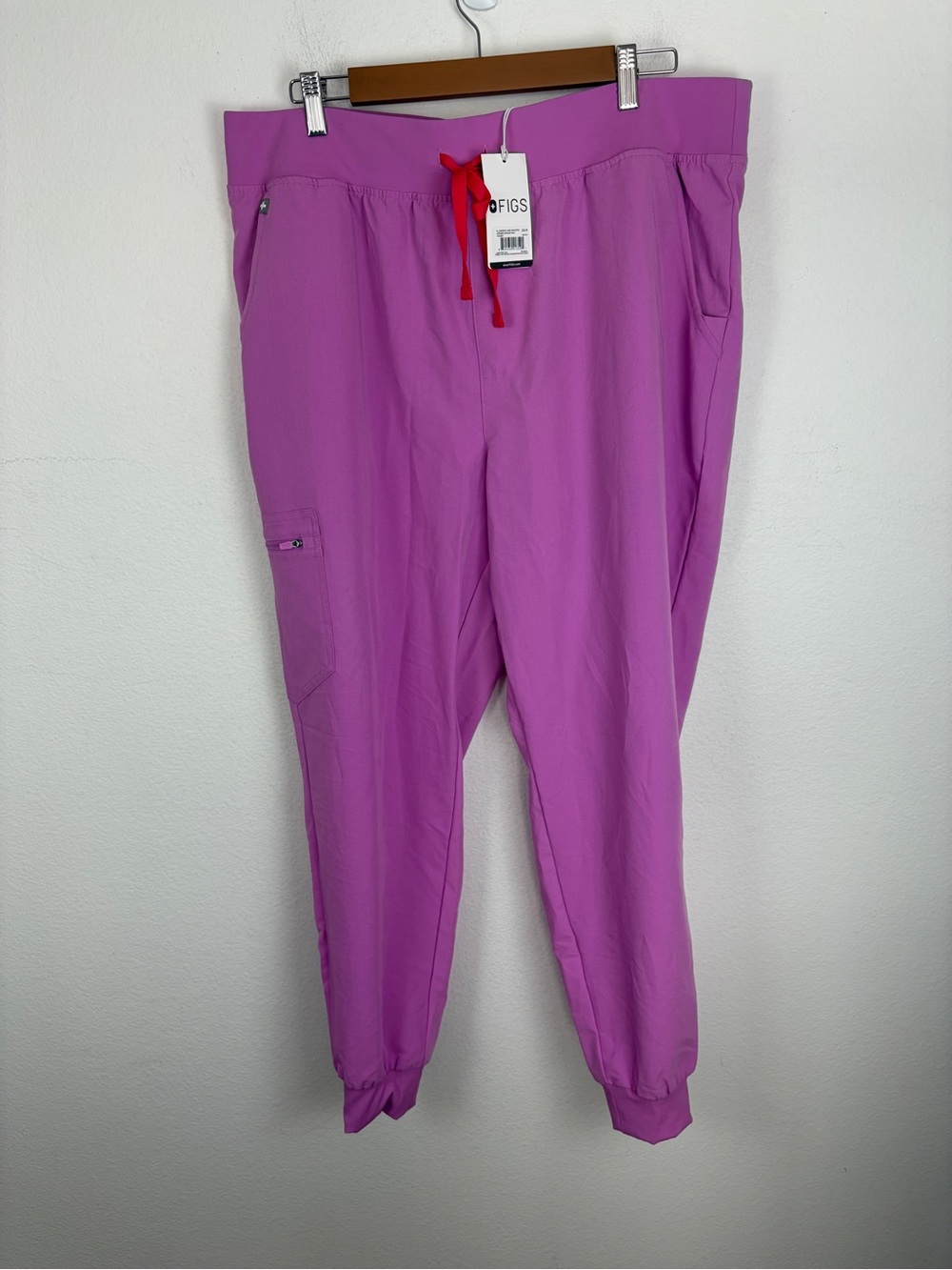 Figs Zamora High Waisted Jogger Scrub Pant Orchid Red Drawstring Womens 2XL R NW